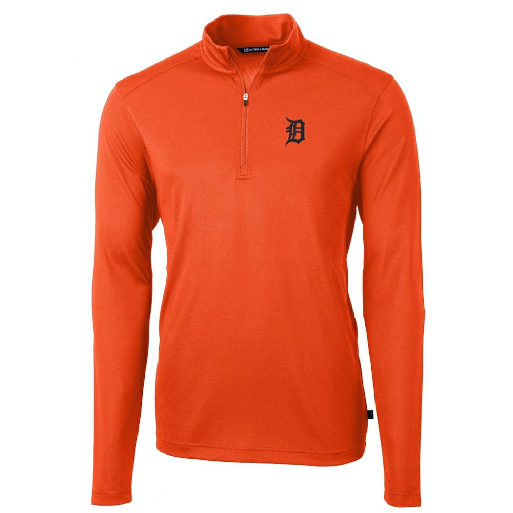 Detroit Tigers Cutter & Buck Virtue Eco Pique Recycled Quarter-Zip Pullover Top | MLB Outlet