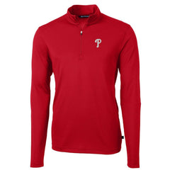 Philadelphia Phillies Cutter & Buck Virtue Eco Pique Recycled Quarter-Zip Pullover Top | MLB On Sale