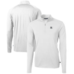 New York Yankees Cutter & Buck Virtue Eco Pique Recycled Quarter-Zip Pullover Top | MLB On Sale