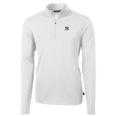 New York Yankees Cutter & Buck Virtue Eco Pique Recycled Quarter-Zip Pullover Top | MLB On Sale