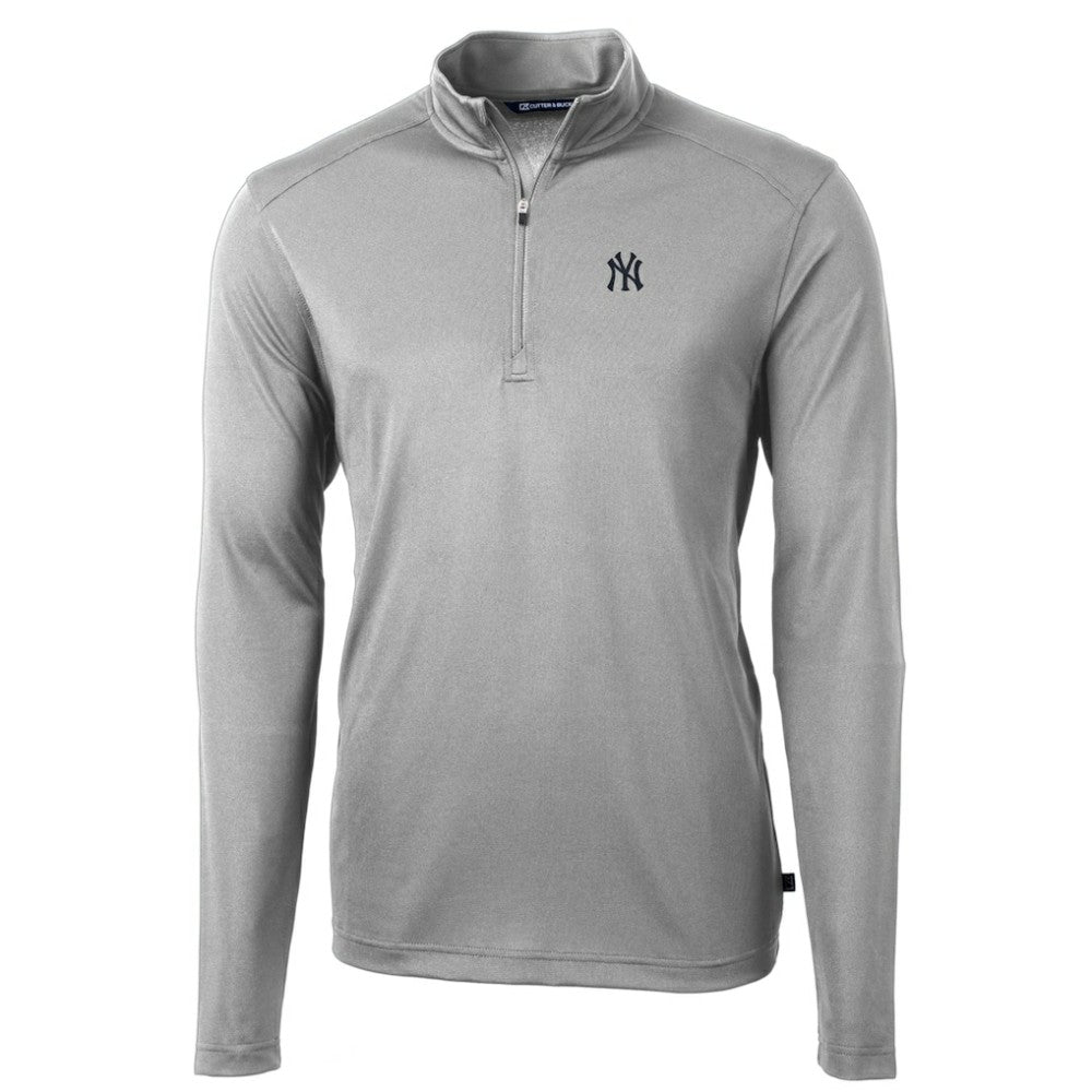 New York Yankees Cutter & Buck Virtue Eco Pique Recycled Quarter-Zip Pullover Top | MLB On Sale
