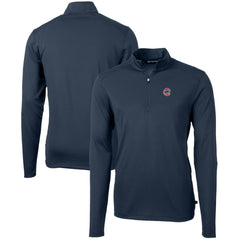 Chicago Cubs Cutter & Buck Virtue Eco Pique Recycled Quarter-Zip Pullover Top | MLB Outlet