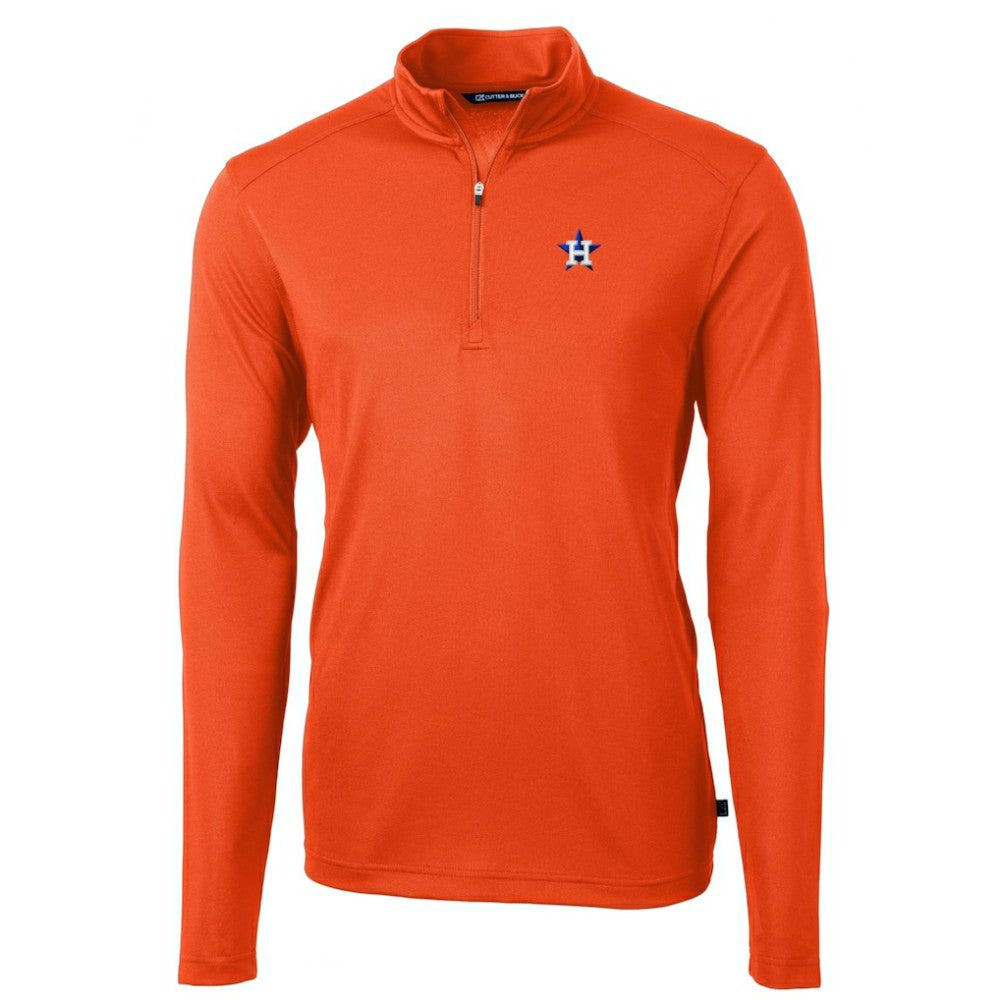 Houston Astros Cutter & Buck Virtue Eco Pique Recycled Quarter-Zip Pullover Top | MLB For sale