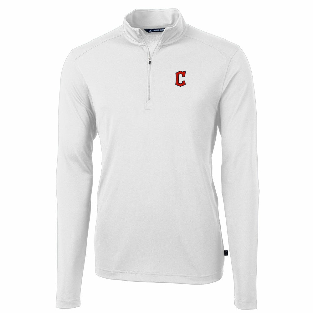 Cleveland Guardians Cutter & Buck Virtue Eco Pique Recycled Quarter-Zip Pullover Top | MLB Outlet