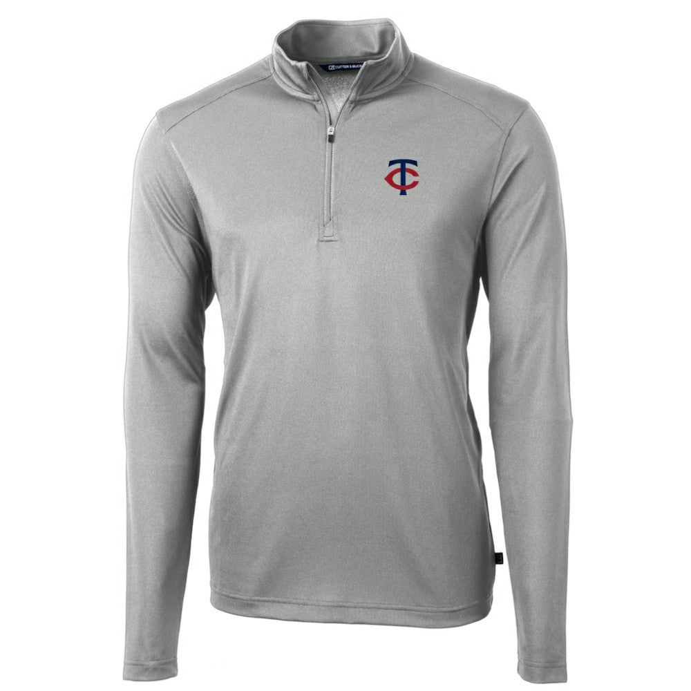 Minnesota Twins Cutter & Buck Virtue Eco Pique Recycled Quarter-Zip Pullover Top | MLB Sale
