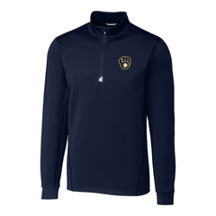 Milwaukee Brewers Cutter & Buck Big & Tall Traverse Stretch Quarter-Zip Pullover Top | MLB Discount