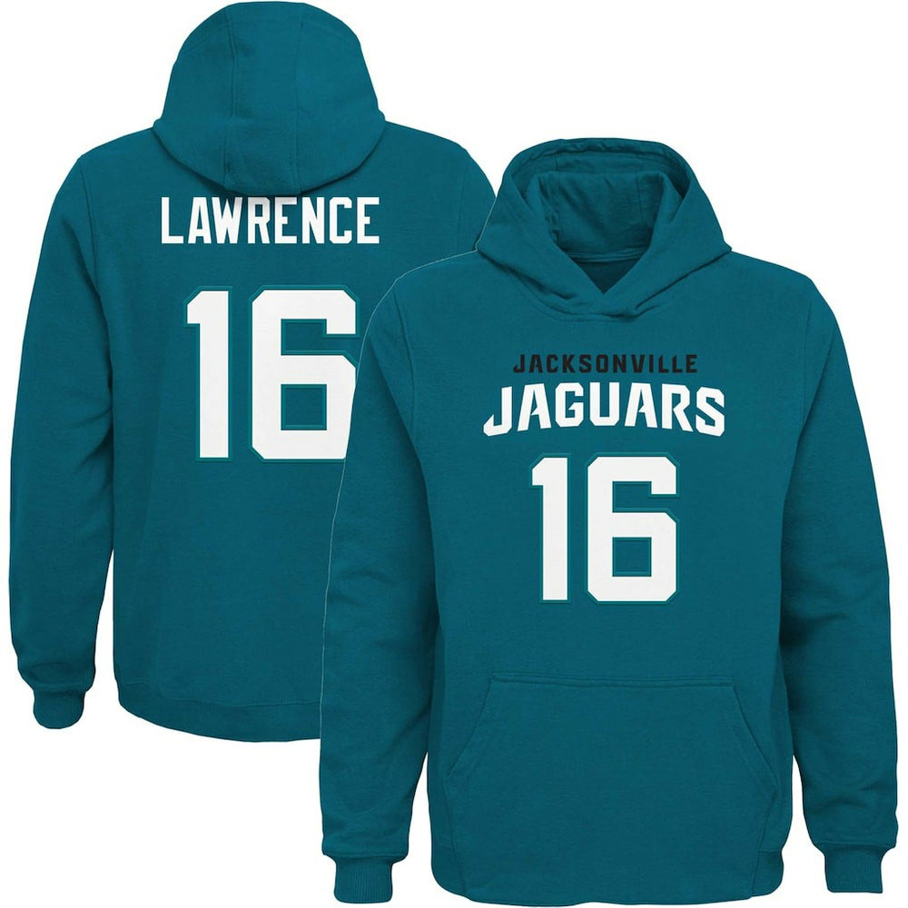 Jacksonville Jaguars  Trevor Lawrence  Youth Mainliner Player Name & Number Pullover Hoodie