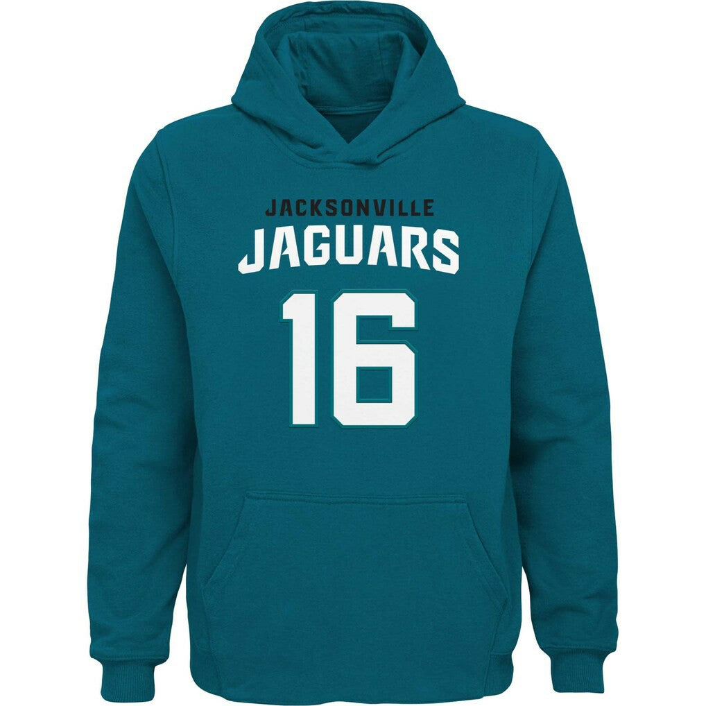 Jacksonville Jaguars  Trevor Lawrence  Youth Mainliner Player Name & Number Pullover Hoodie