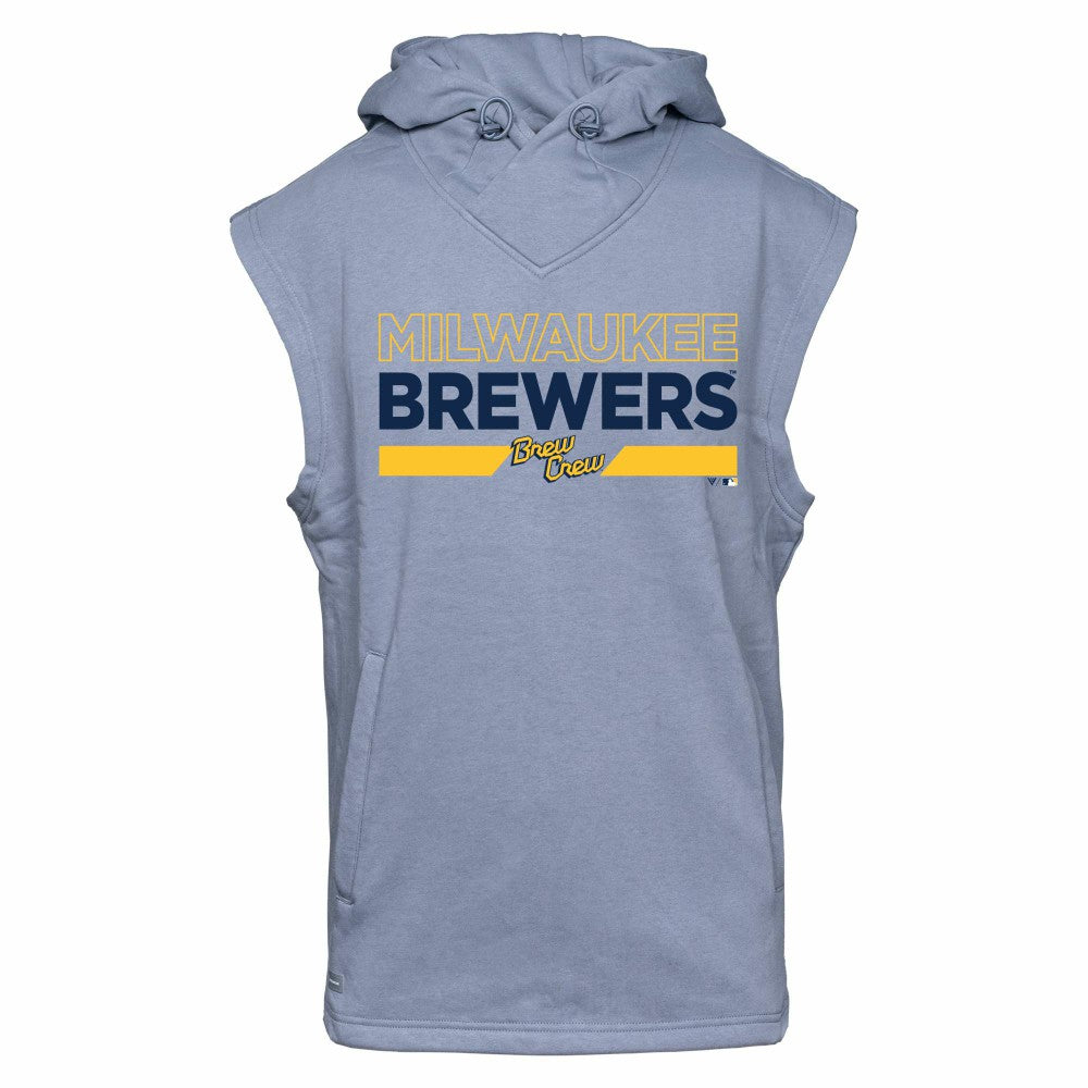 Milwaukee Brewers Levelwear City Connect Throttle No Hitter Hoodie Sleeveless T-Shirt | MLB Shop