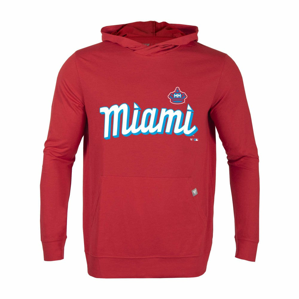 Miami Marlins Levelwear City Connect Relay Core Logo Pullover Hoodie | MLB Online