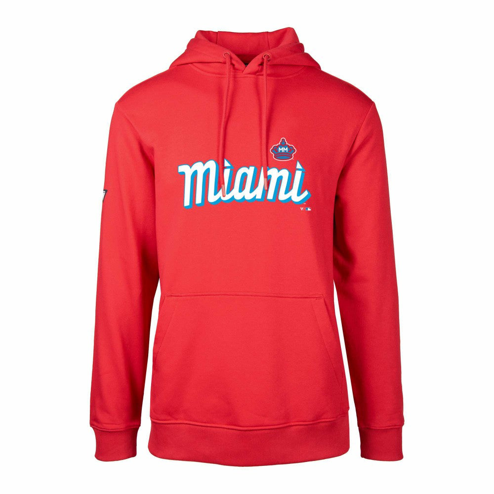 Miami Marlins Levelwear City Connect Podium Core Logo Pullover Hoodie | MLB On Sale