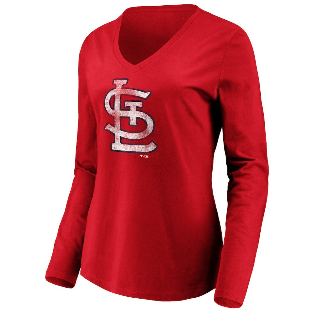 St. Louis Cardinals Women's Team Long Sleeve V-Neck T-Shirt | MLB Discount
