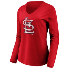 St. Louis Cardinals Women's Team Long Sleeve V-Neck T-Shirt | MLB Discount