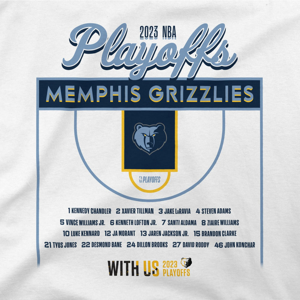 Memphis Grizzlies Stadium Essentials Unisex 2023 NBA Playoffs Roster T-Shirt Online