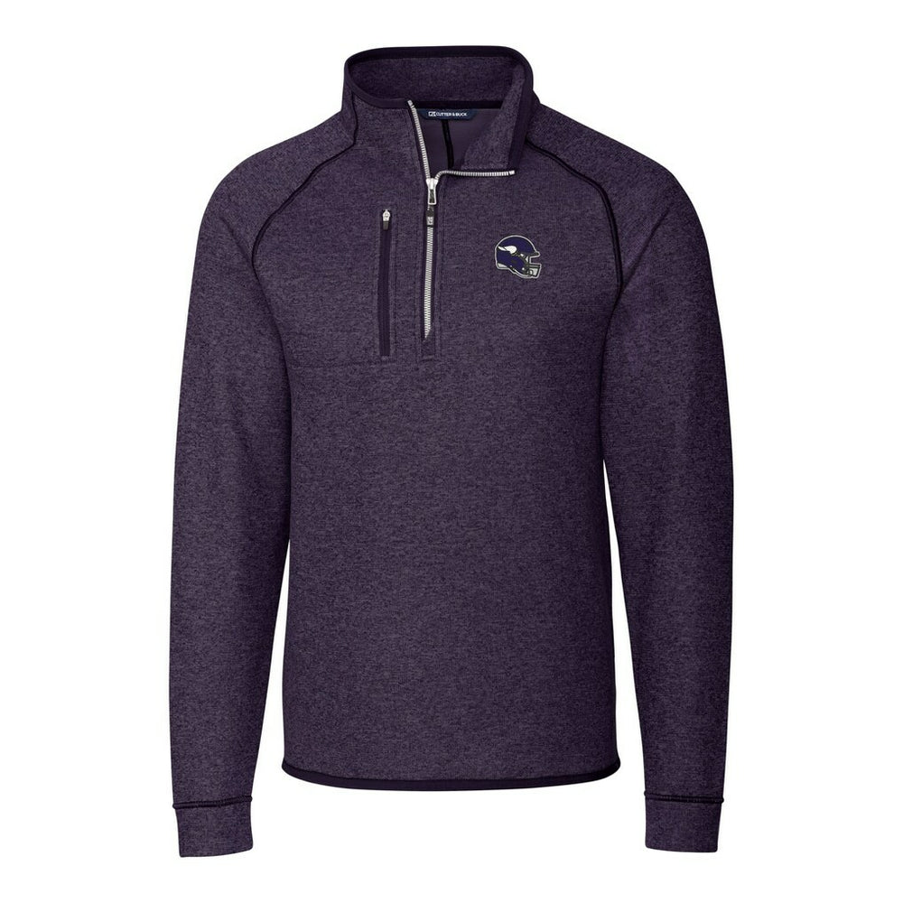 Minnesota Vikings  Cutter & Buck Helmet Mainsail Sweater-Knit Half-Zip Pullover Jacket