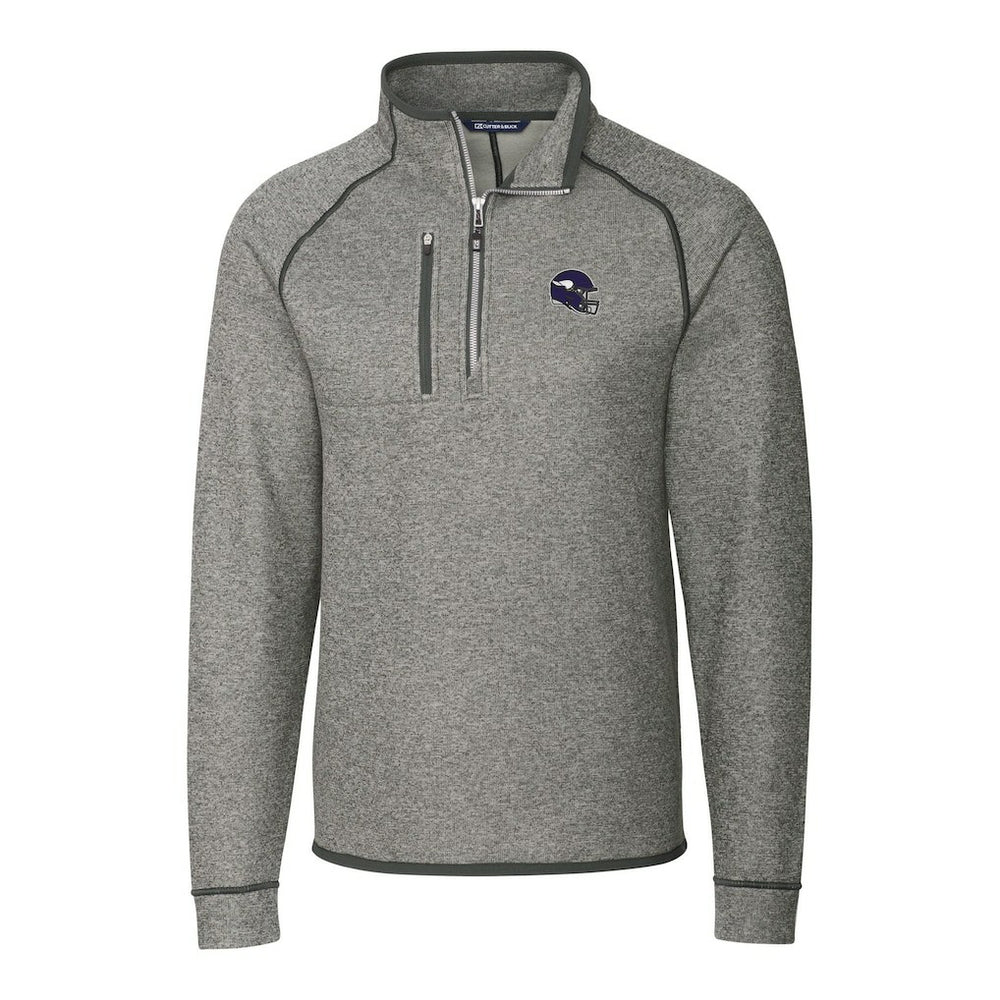 Minnesota Vikings  Cutter & Buck Helmet Mainsail Sweater-Knit Half-Zip Pullover Jacket