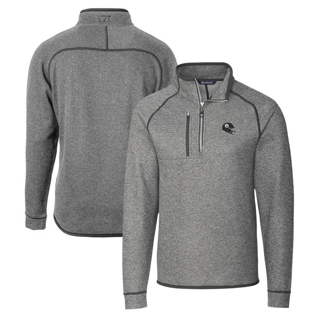 Pittsburgh Steelers  Cutter & Buck Helmet Mainsail Sweater-Knit Half-Zip Pullover Jacket