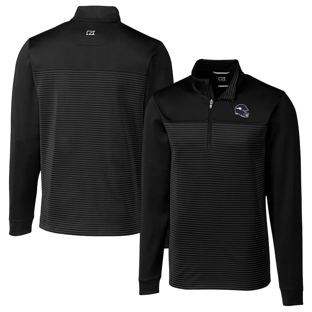 Minnesota Vikings  Cutter & Buck Traverse Stripe Stretch Quarter-Zip Pullover Top