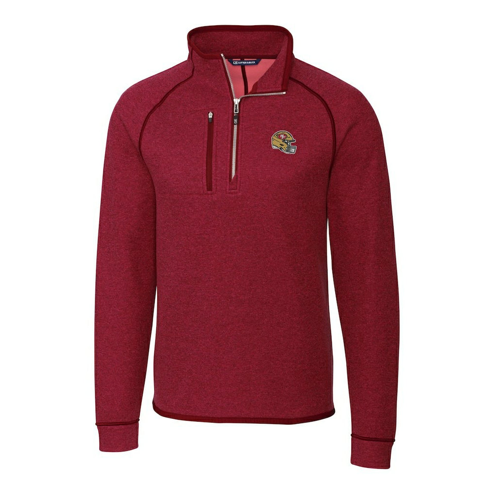San Francisco 49ers  Cutter & Buck Helmet Mainsail Sweater-Knit Half-Zip Pullover Jacket