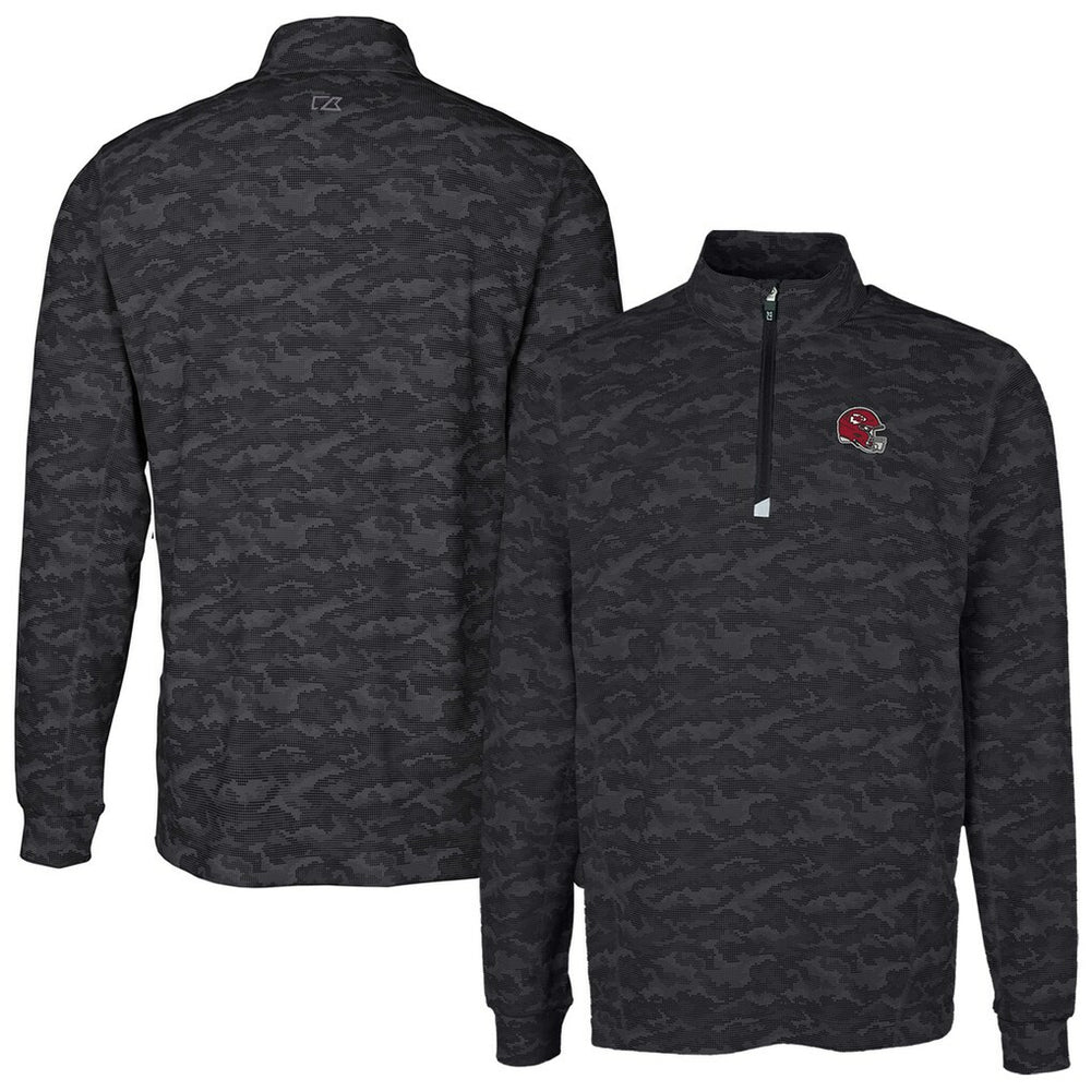 Kansas City Chiefs  Cutter & Buck Helmet Traverse Camo Print Stretch Quarter-Zip Pullover Top