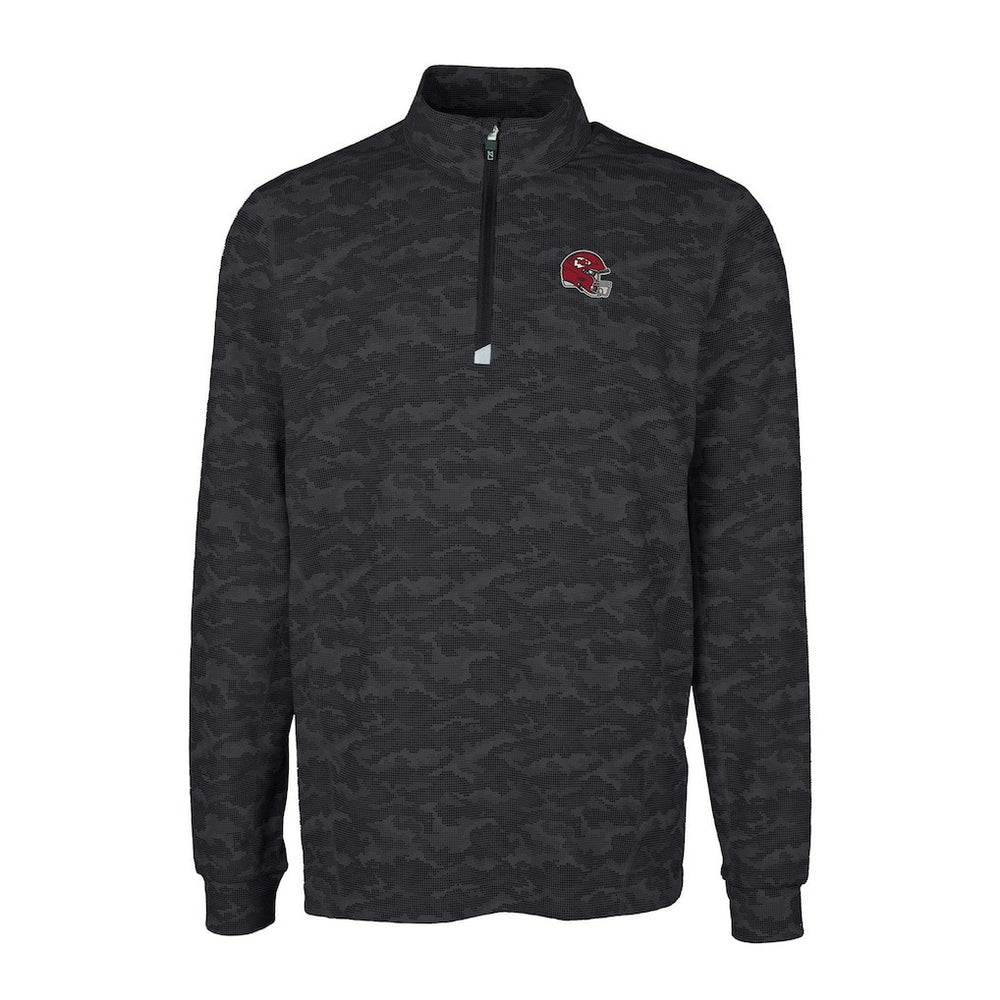 Kansas City Chiefs  Cutter & Buck Helmet Traverse Camo Print Stretch Quarter-Zip Pullover Top