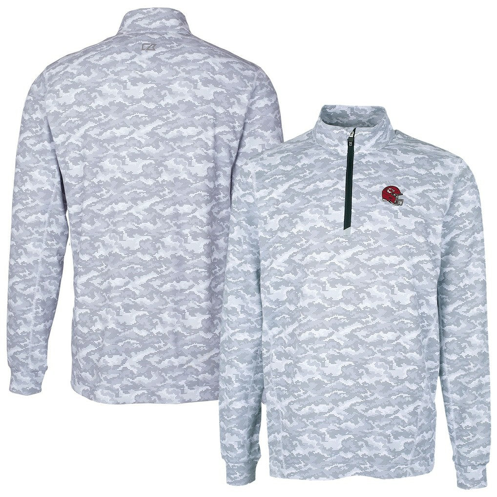 Kansas City Chiefs  Cutter & Buck Helmet Traverse Camo Print Stretch Quarter-Zip Pullover Top