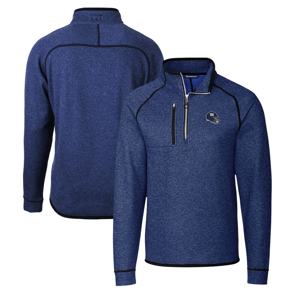 New York Giants  Cutter & Buck Helmet Mainsail Sweater-Knit Half-Zip Pullover Jacket