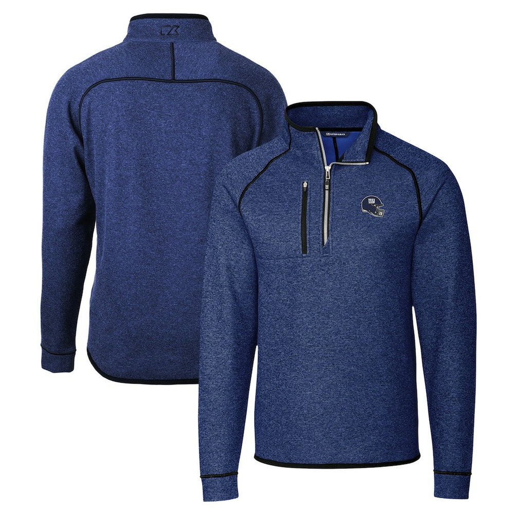 New York Giants  Cutter & Buck Helmet Mainsail Sweater-Knit Half-Zip Pullover Jacket