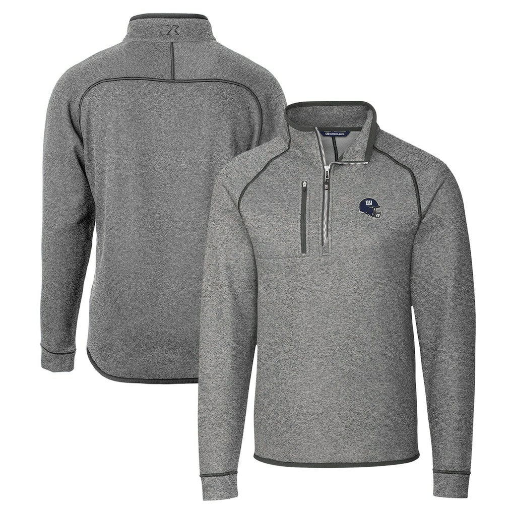 New York Giants  Cutter & Buck Helmet Mainsail Sweater-Knit Half-Zip Pullover Jacket