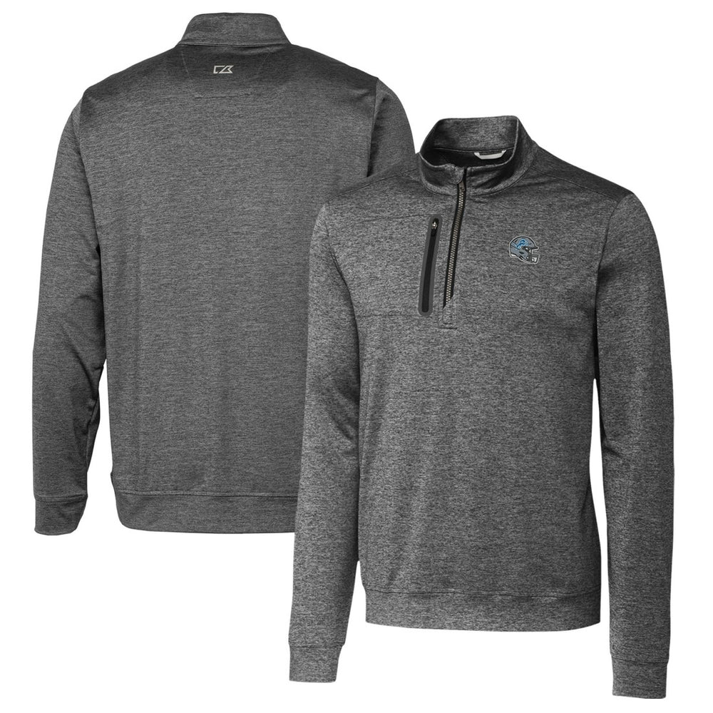 Detroit Lions  Cutter & Buck Helmet Stealth Heathered Quarter-Zip Pullover Top