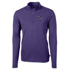 Minnesota Vikings  Cutter & Buck Helmet Virtue Eco Pique Recycled Quarter-Zip Pullover Top