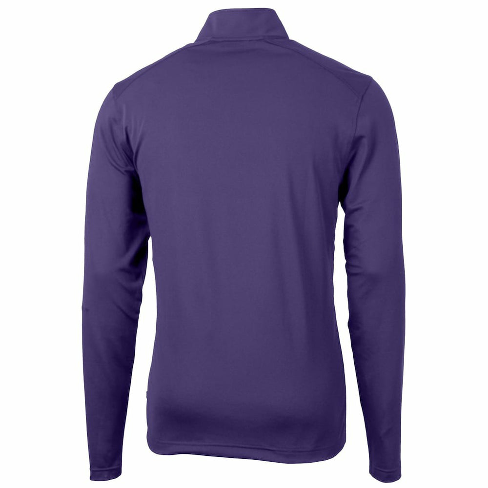Minnesota Vikings  Cutter & Buck Helmet Virtue Eco Pique Recycled Quarter-Zip Pullover Top