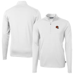 Cincinnati Bengals  Cutter & Buck Helmet Virtue Eco Pique Recycled Quarter-Zip Pullover Top