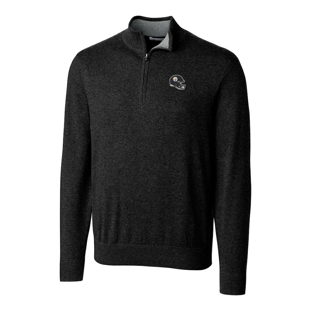 Pittsburgh Steelers  Cutter & Buck Helmet Lakemont Tri-Blend Quarter-Zip Pullover Sweater