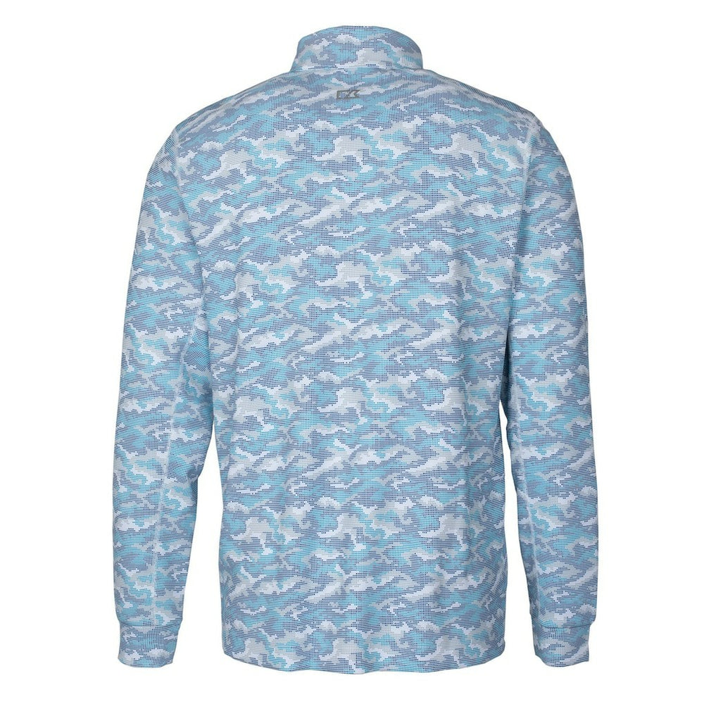 Buffalo Bills  Cutter & Buck Helmet Traverse Camo Print Stretch Quarter-Zip Pullover Top