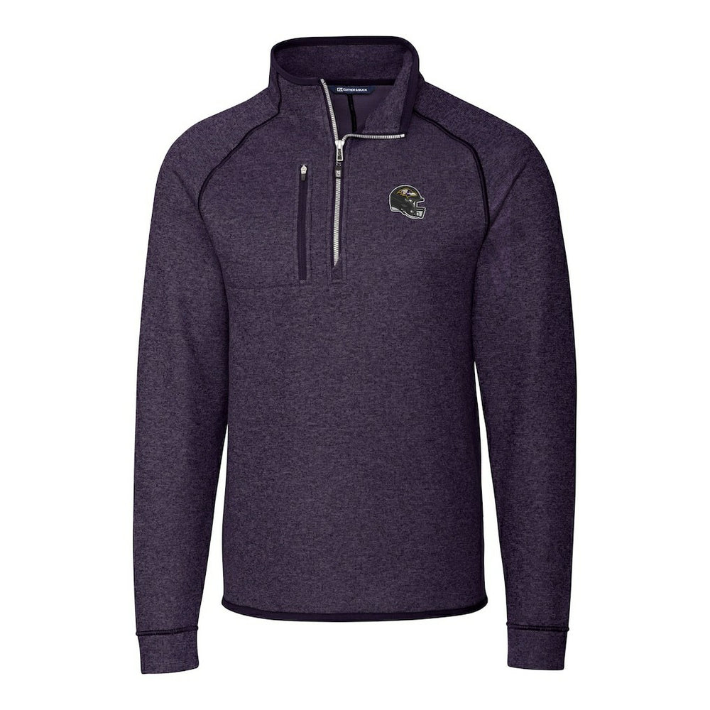 Baltimore Ravens  Cutter & Buck Helmet Mainsail Sweater-Knit Half-Zip Pullover Jacket
