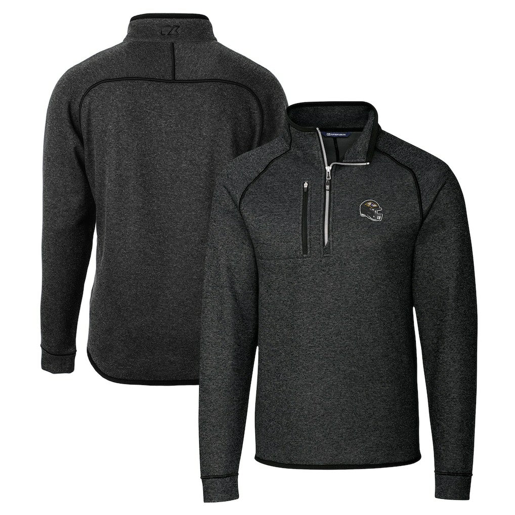 Baltimore Ravens  Cutter & Buck Helmet Mainsail Sweater-Knit Half-Zip Pullover Jacket