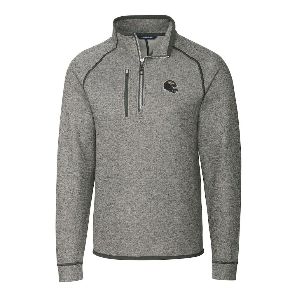Baltimore Ravens  Cutter & Buck Helmet Mainsail Sweater-Knit Half-Zip Pullover Jacket