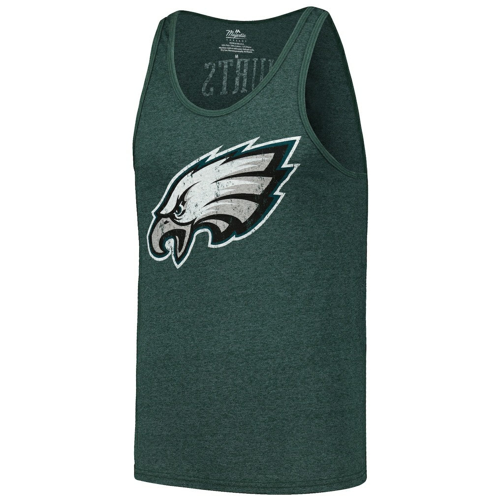 Philadelphia Eagles  Jalen Hurts  Majestic Threads Name & Number Tri-Blend Tank Top