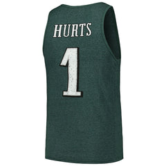 Philadelphia Eagles  Jalen Hurts  Majestic Threads Name & Number Tri-Blend Tank Top