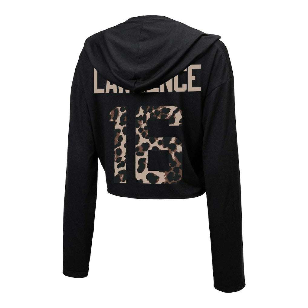 Jacksonville Jaguars  Trevor Lawrence  Majestic Threads Women's Leopard Player Name & Number Long Sleeve Cropped Hoodie