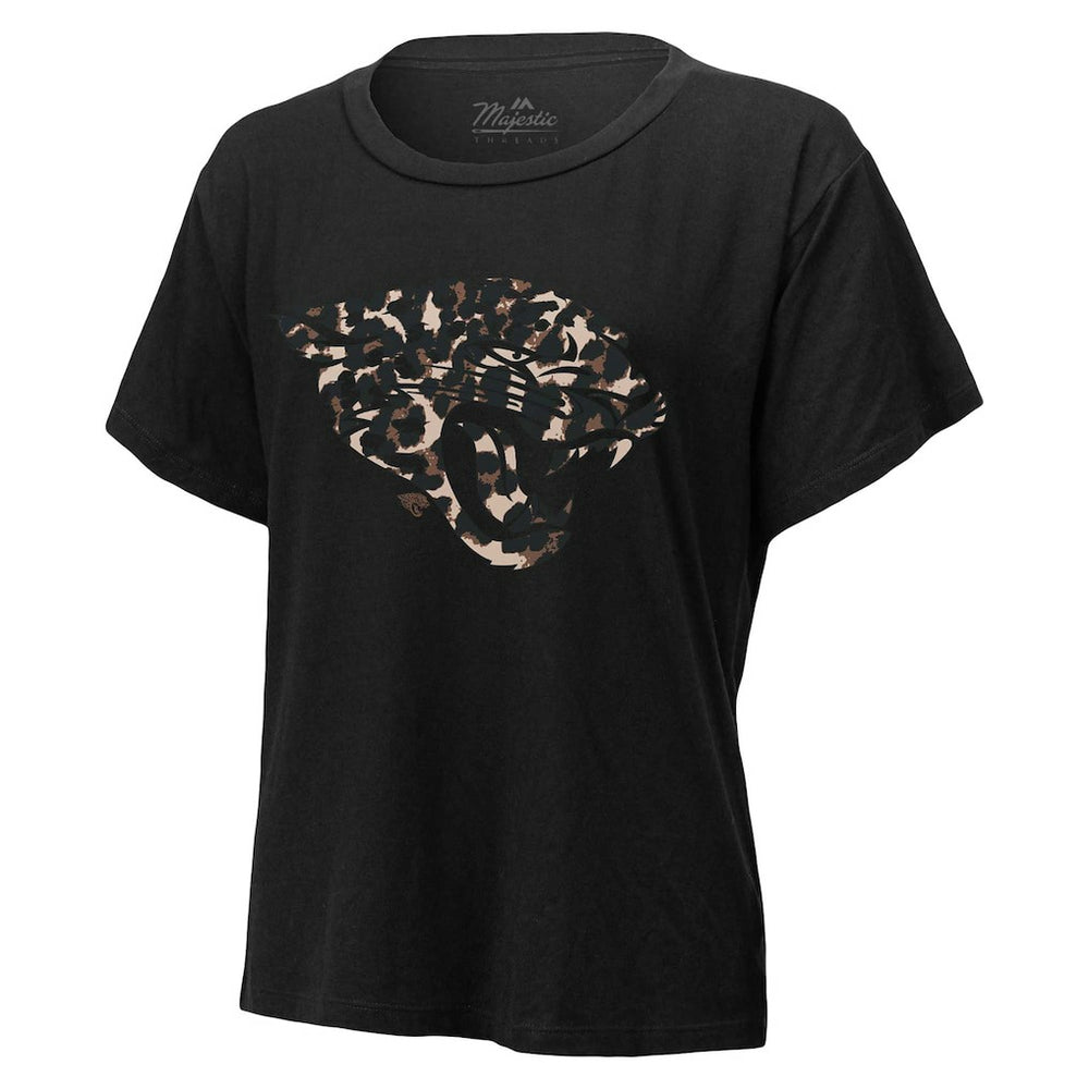 Jacksonville Jaguars  Trevor Lawrence  Majestic Threads Women's Leopard Player Name & Number T-Shirt