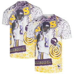 Minnesota Vikings Mitchell & Ness Randy Moss  Retired Player Name & Number Burst T-Shirt