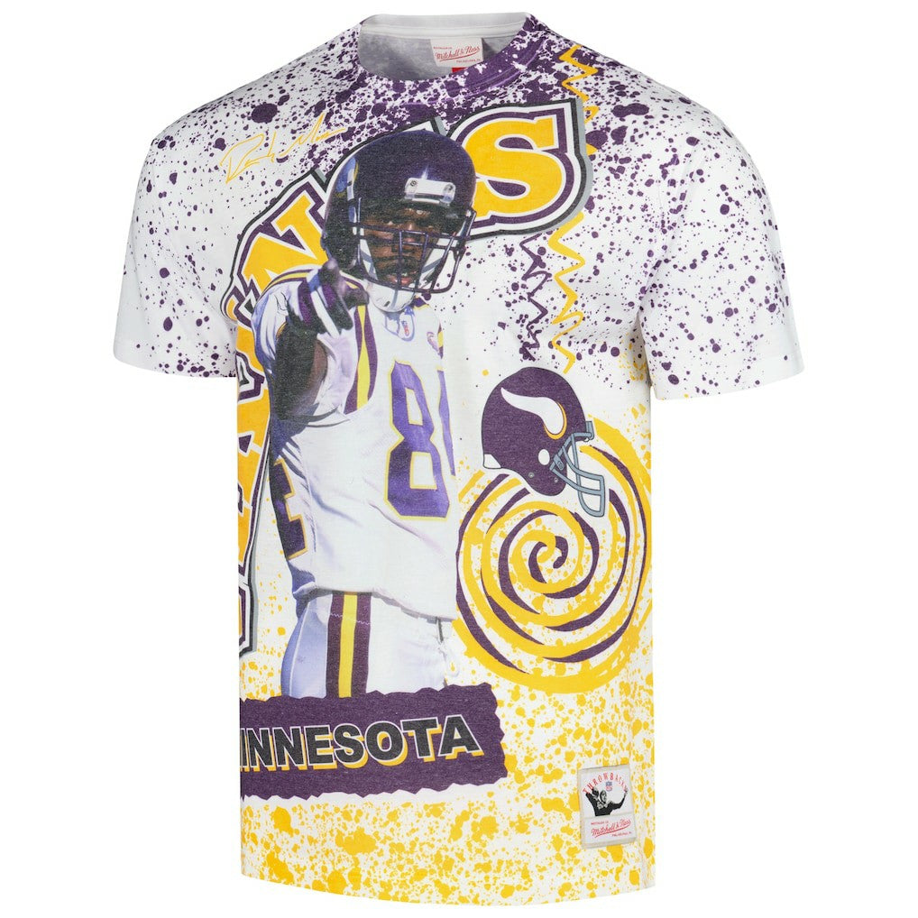 Minnesota Vikings Mitchell & Ness Randy Moss  Retired Player Name & Number Burst T-Shirt