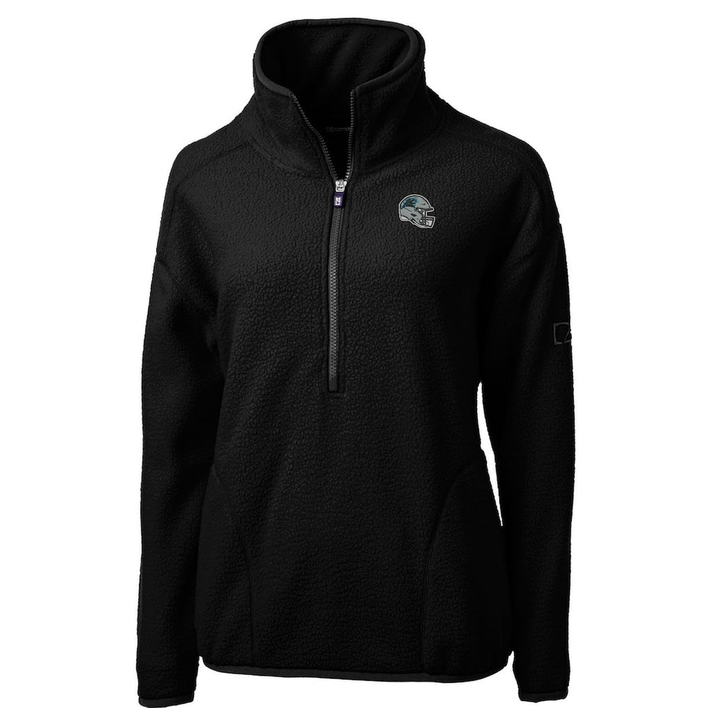 Carolina Panthers  Cutter & Buck Women's Helmet Logo Cascade Eco Sherpa Fleece Half-Zip Pullover Jacket