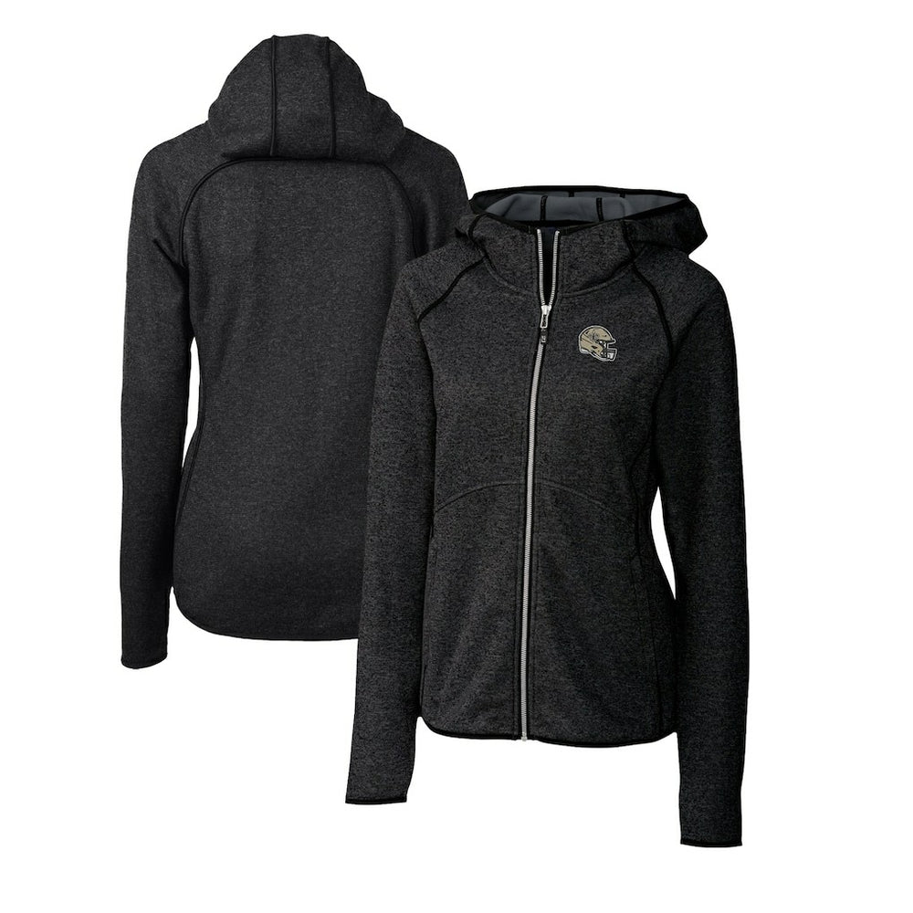 New Orleans Saints  Cutter & Buck Women's Helmet Logo Mainsail Sweater-Knit Full-Zip Hoodie