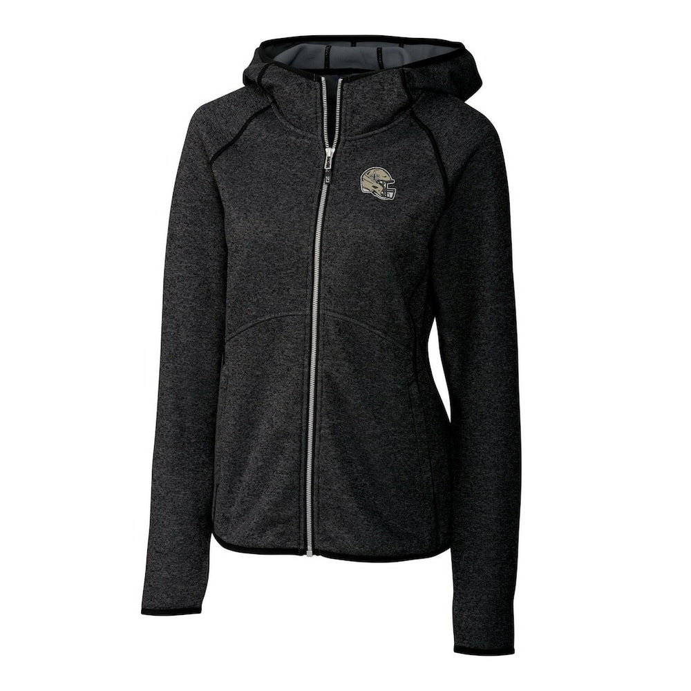 New Orleans Saints  Cutter & Buck Women's Helmet Logo Mainsail Sweater-Knit Full-Zip Hoodie