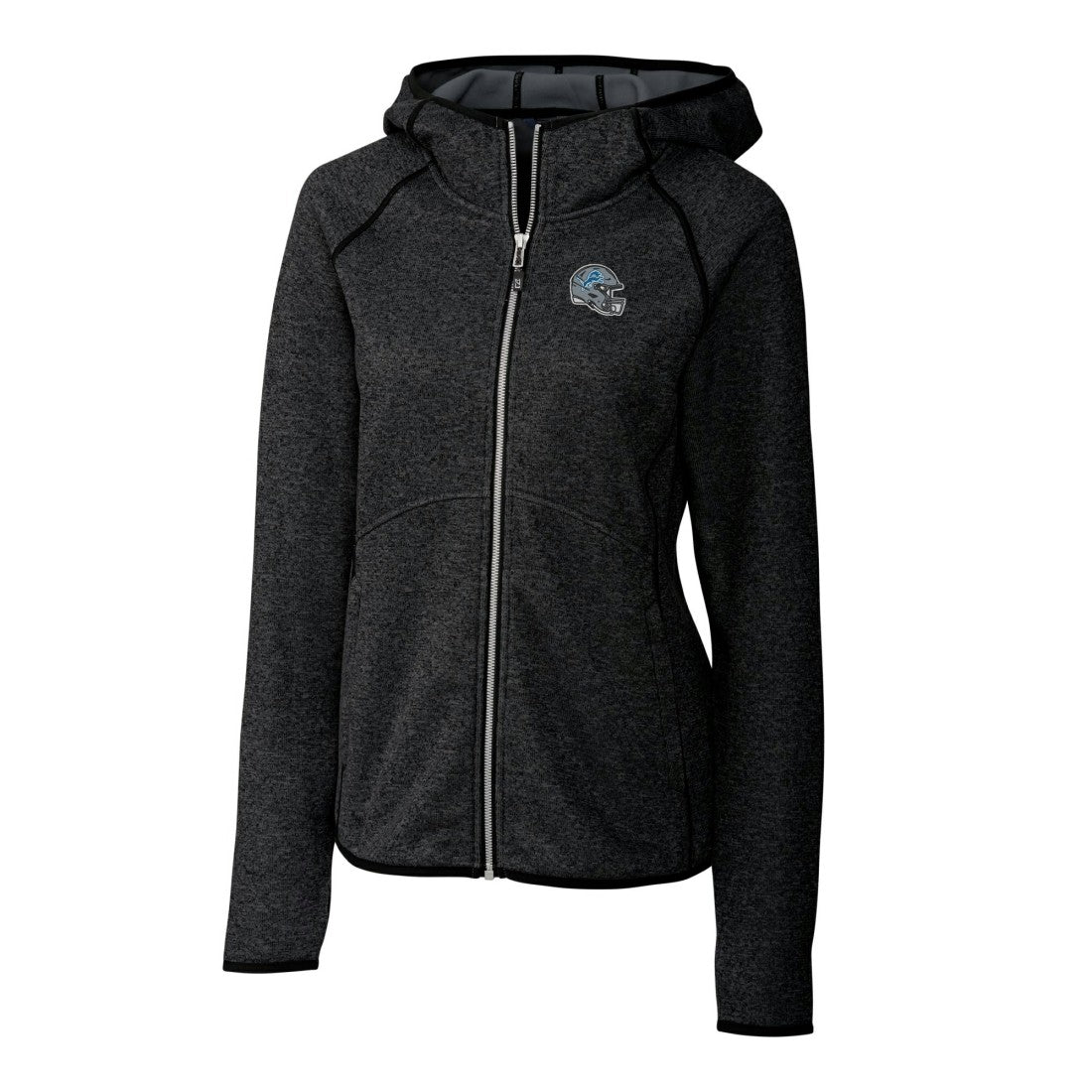 Detroit Lions  Cutter & Buck Women's Helmet Logo Mainsail Sweater-Knit Full-Zip Hoodie