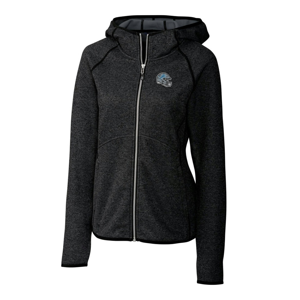 Detroit Lions  Cutter & Buck Women's Helmet Logo Mainsail Sweater-Knit Full-Zip Hoodie