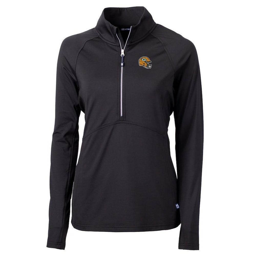 Green Bay Packers  Cutter & Buck Women's Helmet Logo Adapt Eco Knit Stretch Recycled Half-Zip Pullover Top